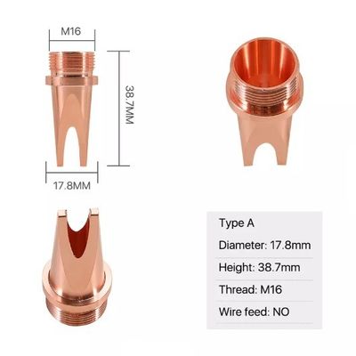 Altura principal 38.7mm do diâmetro 17.8mm do bocal da solda do laser do ISO M16