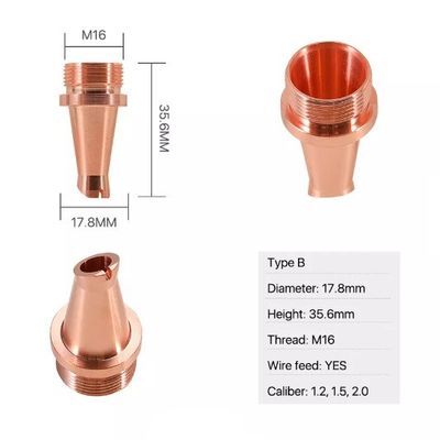 Linha do bocal M16 da soldadura de laser de H35.6mm para o soldador Head do laser da fibra